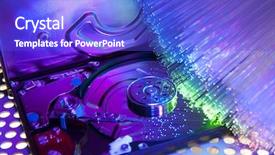  Presentation with fiber - Slides featuring code switching - computer harddisk and heads background and a cobalt blue colored foreground