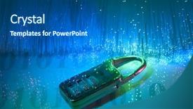  Presentation with data security - Amazing presentation theme having code switching - data security with fiber optical backdrop and a ocean colored foreground
