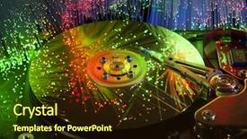  Presentation with optical - Beautiful presentation theme featuring code switching - harddisk with fiber optical background backdrop and a wine colored foreground