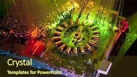  Presentation with optical - Beautiful presentation featuring code switching - harddisk with fiber optical background backdrop and a  colored foreground