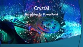  Presentation with optical - Colorful PPT theme enhanced with code switching - harddisk with fiber optical background backdrop and a  colored foreground