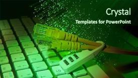  Presentation with network cable - Audience pleasing presentation design consisting of code switching - lock and network cable backdrop and a  colored foreground