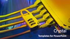  Presentation with network cable - Presentation theme featuring code switching - lock and network cable background and a  colored foreground