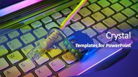  Presentation with computer network - Cool new presentation theme with code switching - lock and network cable backdrop and a  colored foreground