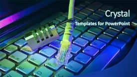  Presentation with computer network - PPT layouts with code switching - lock and network cable background and a  colored foreground