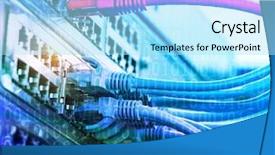  Presentation with data transfer - Amazing presentation having code switching - network switch and ethernet cables backdrop and a  colored foreground