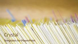  Presentation with file system - Presentation featuring coded filing system for folder background and a soft green colored foreground