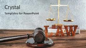  Presentation with court gavel - Slide set enhanced with codex - court gavel and word law background and a light gray colored foreground
