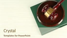  Presentation with light book - Slide deck consisting of codex - gavel and book on light background and a cream colored foreground