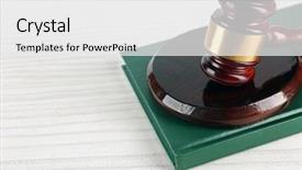  Presentation with light book - PPT theme enhanced with codex - gavel and book on light background and a white colored foreground