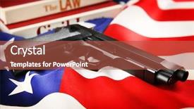  Presentation with civil law - Audience pleasing theme consisting of codex - gun and books of civil backdrop and a red colored foreground