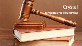  Presentation with gavel - Theme having codex - judge's gavel and books background and a red colored foreground