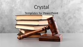  Presentation with judge - Audience pleasing presentation theme consisting of codex - judge's gavel and books backdrop and a light gray colored foreground