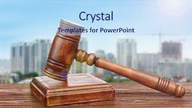  Presentation with judge - Slides enhanced with codex - judge's gavel on cityscape background background and a sky blue colored foreground