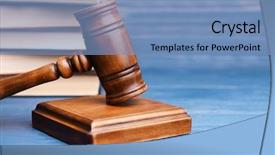  Presentation with sound - Beautiful presentation theme featuring codex - judge's gavel with sound block backdrop and a teal colored foreground