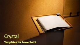  Presentation with open book page - PPT layouts having codex - open blank page background and a tawny brown colored foreground