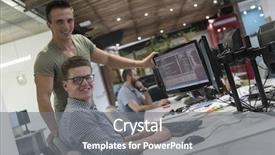  Presentation with problem solution - Slide deck with coding training - startup business people group working background and a  colored foreground