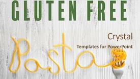  Presentation with gluten free - Colorful slide deck enhanced with coeliac - gluten free pasta concept backdrop and a lemonade colored foreground