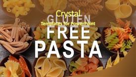 Presentation with gluten free - Beautiful presentation theme featuring coeliac - gluten free pasta concept backdrop and a tawny brown colored foreground