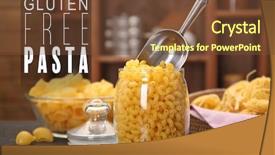  Presentation with gluten free - PPT theme enhanced with coeliac - gluten free pasta concept background and a tawny brown colored foreground