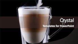  Presentation with pen laptop coffee cup clips - Theme with cofee - cup of fresh coffee background and a  colored foreground