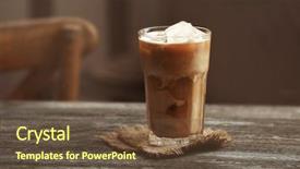  Presentation with cold coffee - Cool new slides with cofee - glass of cold coffee backdrop and a tawny brown colored foreground