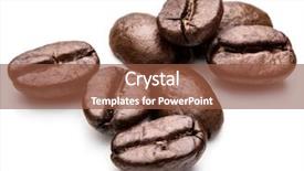  Presentation with coffee beans - Presentation theme enhanced with cofee - roasted coffee beans isolated background and a tawny brown colored foreground