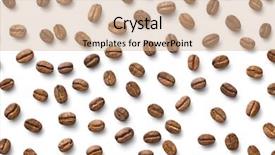  Presentation with coffee beans - Theme featuring cofee - top view of coffee beans background and a  colored foreground