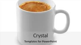  Presentation with cup coffee - PPT theme having cofee - white cup of coffee isolated background and a light gray colored foreground