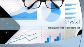  Presentation with coffe - Audience pleasing PPT layouts consisting of coffe eyeglasses and a calculator over business documents backdrop and a sky blue colored foreground