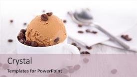  Presentation with ice cream - Audience pleasing slide deck consisting of coffee - ice cream backdrop and a soft green colored foreground
