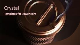  Presentation with lid - Audience pleasing slides consisting of coffee-advertisement-disposable-cup backdrop and a wine colored foreground