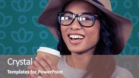  Presentation with blue floral - PPT theme enhanced with coffee against blue floral pattern background and a coral colored foreground