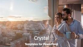  Presentation with romantic birthday couple celebrate - Slide deck consisting of coffee and beautiful sunset landscape background and a gray colored foreground