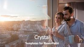  Presentation with romantic birthday couple celebrate - PPT layouts with coffee and beautiful sunset landscape background and a gray colored foreground