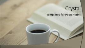  Presentation with coffee book - Beautiful presentation theme featuring coffee and book backdrop and a soft green colored foreground