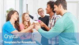  Presentation with start up business - Slides with coffee and celebrating a success background and a teal colored foreground