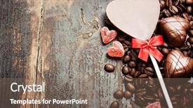  Presentation with coffee chocolate - Cool new presentation theme with coffee and chocolate on grunge backdrop and a violet colored foreground