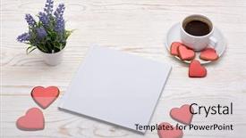  Presentation with wedding invitation card - Slides enhanced with coffee and cookies in heart background and a light gray colored foreground