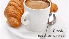  Presentation with croissant - Amazing presentation theme having coffee and croissant backdrop and a light gray colored foreground