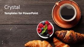  Presentation with berries - Amazing slide set having coffee-and-croissants-with-berries backdrop and a tawny brown colored foreground