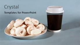  Presentation with coffee donuts - Slide set enhanced with coffee-and-donuts background and a light blue colored foreground