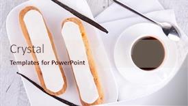  Presentation with vanilla - Theme with coffee-and-vanilla-french-cake background and a lemonade colored foreground