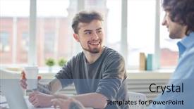  Presentation with tea and coffee - Presentation theme having coffee and working in team background and a seafoam green colored foreground