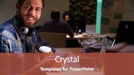  Presentation with office desk reception - Presentation theme enhanced with coffee at desk working late background and a red colored foreground