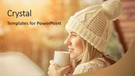  Presentation with coffee beans on a white - Colorful PPT layouts enhanced with coffee at the winter weather backdrop and a lemonade colored foreground