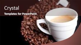  Presentation with cup coffee - PPT theme with coffee-background-and-white-cup background and a wine colored foreground
