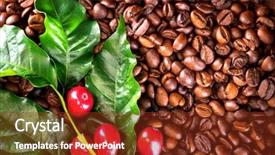 Presentation with plant harvest - Slide deck enhanced with coffee background real coffee plant background and a tawny brown colored foreground