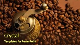  Presentation with piano coffee - Amazing PPT theme having coffee background with coffee mill backdrop and a tawny brown colored foreground