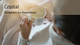  Presentation with home - Colorful theme enhanced with coffee backgrounds free coffee - cosy brunette at home backdrop and a soft green colored foreground